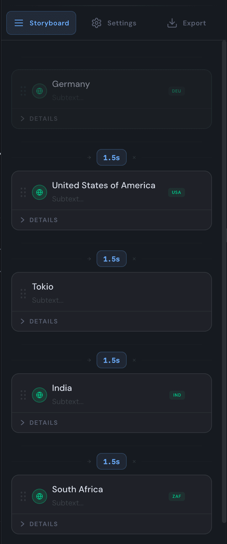 Point-to-point animation